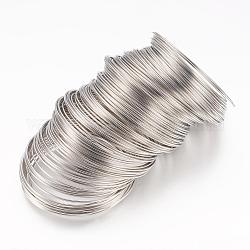 Stahldraht-Speicher, für die Herstellung von Wickelarmbändern, Nickelfrei, Platin Farbe, 18 Gauge, 1 mm, ca. 800 Kreise / 1000 g