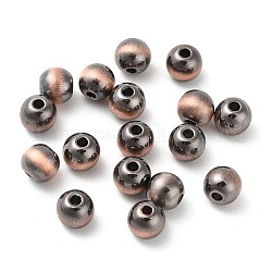 Opaque Acrylic Beads, Round, Copper Plated, 6x5.3mm, Hole: 1.6mm