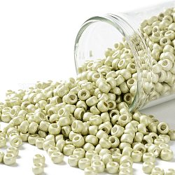 Toho perles de rocaille rondes, Perles de rocaille japonais, (pf559f) permafinish or jaune métallisé mat, 8/0, 3mm, Trou: 1mm, environ 1110 pcs/50 g