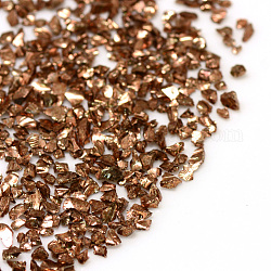Perles en verre piézo, aucun perles de trou, puce, selle marron, 0.6~1x0.6~1mm, environ 440~450 g /sachet 