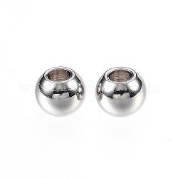 304 Stainless Steel Beads, Rondelle, Stainless Steel Color, 5x4mm, Hole: 2mm