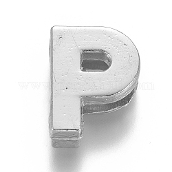 Charms silde in lega, lettera p, 12.5x9.5x4mm, Foro: 1.5x8 mm