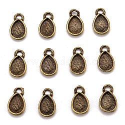 Supports de cabochon de pendentif de style tibétain, sans plomb et sans nickel, larme, bronze antique, 13x7x2mm, Trou: 2mm