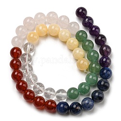 Natural Mixed Gemstone Beads Strands, Round, 8~8.5mm, Hole: 1.2mm, about 47pcs/strand, 15.12~15.20 inch(38.4~38.6cm)