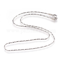 304 Stainless Steel Necklaces, Coreana Chains, Stainless Steel Color, 16.7 inch(42.5cm), 1mm