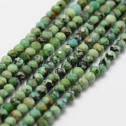 Natural Turquoise Bead Strands, Faceted, Round, 2mm, Hole: 0.5mm, about 160~179pcs/strand, 12.5 inch~12.9  inch(320~330mm)