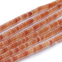 Granos de aventurina rojo natural hebras, abalorios heishi, Disco redondo plano, 4~4.5x2~2.5mm, agujero: 0.7 mm, aproximamente 150~160 pcs / cadena, 15 pulgada (38 cm)