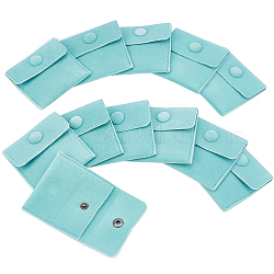 Квадратные бархатные ювелирные сумки nbeads, на кнопках, бирюзовые, 7x7 см, 1 PC