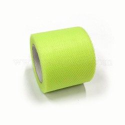 Деко сетчатые ленты, тюль ткань, Тюль-рулонная ткань для юбки, зеленый желтый, 2 дюйм (5 см), о 25yards / рулон (22.86 м / рулон)