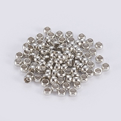 Perles à écraser en laiton , rondelle, platine, 4x1.5mm, Trou: 2.5mm, environ 100 pcs / sachet 