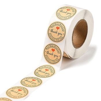 DIY Sammelalbum, 1 Zoll danke Aufkleber, dekorative Klebebänder, flach rund mit Wort danke, rauchig, 25 mm, über 500pcs / roll