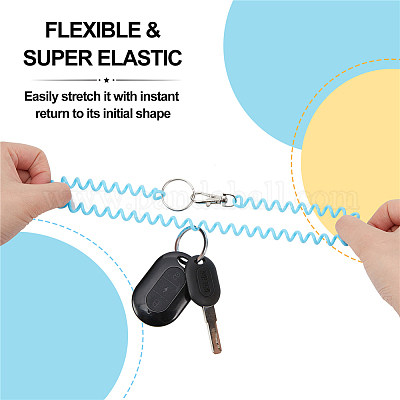 Wholesale CRASPIRE 15pcs Spiral Retractable Spring Coil Keychain
