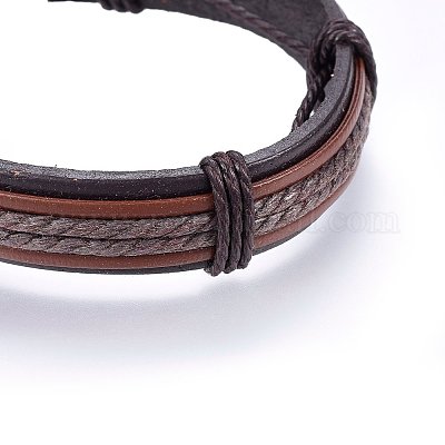 Bracelets de cordon en cuir&nbsp;BJEW-F347-09-1