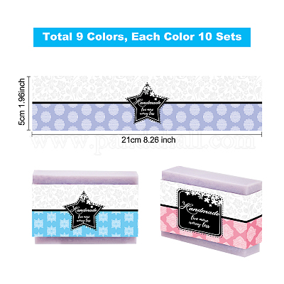 Wholesale PandaHall Elite 90Pcs 9 Color Handmade Soap Paper Tag 