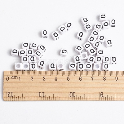Perles de lettre cube blanc&nbsp;X-PL37C9308-Q-1