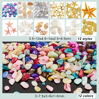 Shell Glass Stones (Per Pack) Craft Supplies