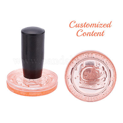 GLOBLELAND Custom Acrylic Rubber Stamp Vintage Stamp Seal Personalized  Clear Acrylic Stamps with Plastic Handle for DIY Scrapbooking Envelope Card 