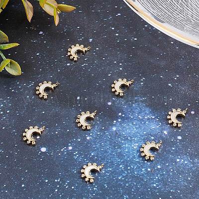 Wholesale Beebeecraft 8Pcs Brass Micro Pave Clear Cubic Zirconia Charms 