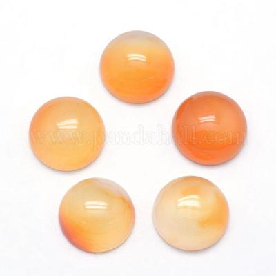 Natürliche gelbe Achat Cabochons&nbsp;G-P393-R17-12mm-1