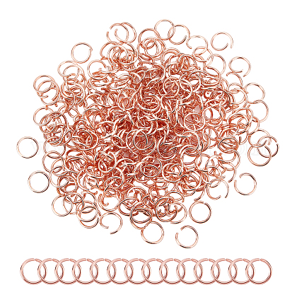UNICRAFTALE about 300pcs Rose Gold Open Jump Rings 304 Stainless Steel O Shape Rings Jewelry Findings for DIY Bracelets Necklaces Jewelry Craft Making STAS-UN0029-56-1