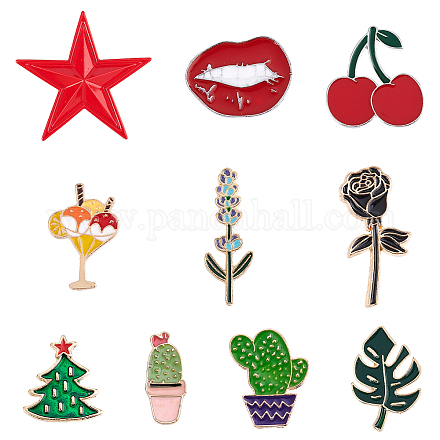 SUPERFINDINGS Alloy Enamel Brooches JEWB-FH0001-05-NR-1