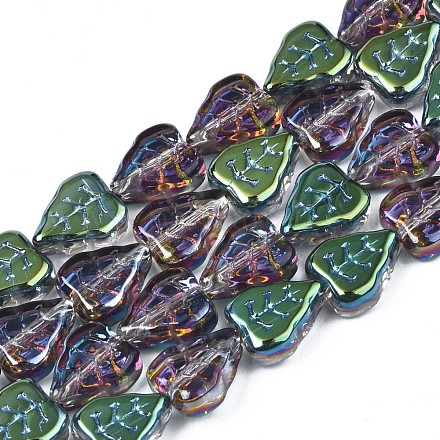 Chapelets de perles en verre électroplaqué X-EGLA-S188-16-C03-1