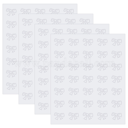 Fingerinspire 60 個ちょう結びアイアンでラインストーンクリスタル転送 1.2x0.9 インチちょう結び模様クリスタルラインストーンデカールグリッターホットフィックスラインストーンホットメルトスパークルデカール diy 布ドレス装飾 DIY-WH0386-29-1