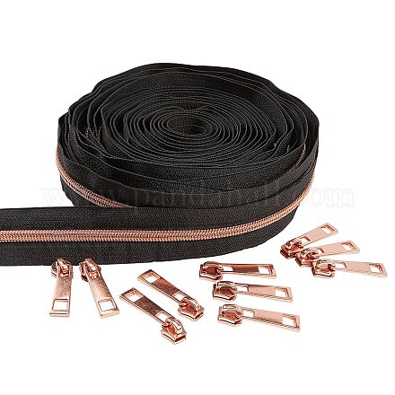 Nylon Closed-end Zipper and Zinc Alloy Zipper Sliders Zipper Head DIY-BC0011-66-1