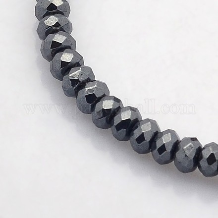 Chapelets de perles en hématite synthétique sans magnétiques G-J208D-01-1