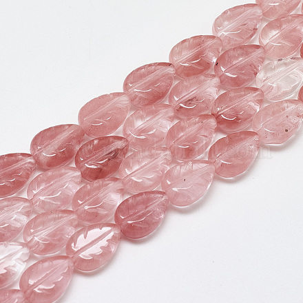 Fili di perle di vetro quarzo ciliegio intagliato G-T122-05F-1