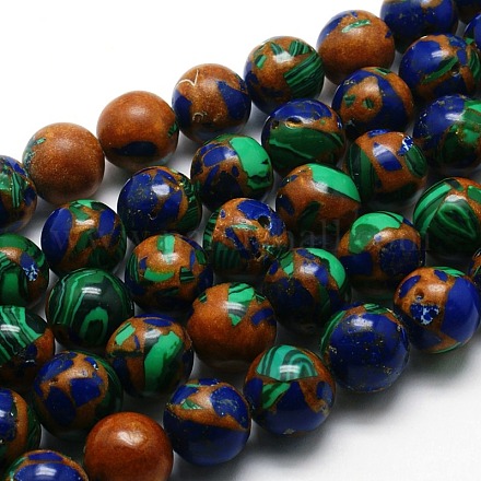 Round Synthetic Imperial Jasper Beads Strands G-I098-6mm-04-1