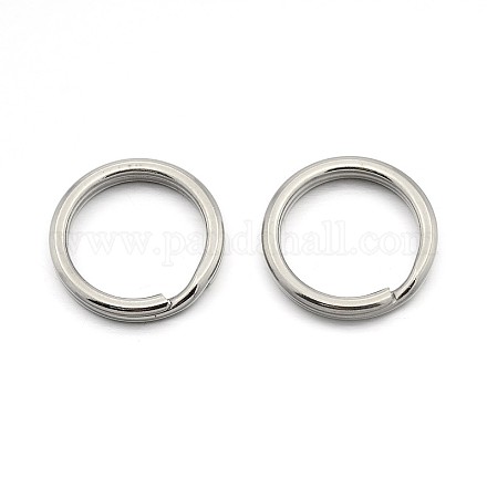 Original Color Double Loops 304 Stainless Steel Split Key Ring Clasps for Keychain Making STAS-E083-20P-1