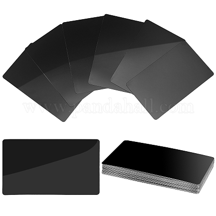 Nbeads20pcsアルミブランクプレート  長方形  ブラック  100x60x0.5mm DIY-NB0006-78-1