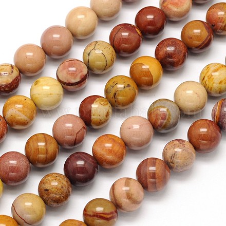 Natural Mookaite Round Bead Strands G-N0166-09-8mm-1