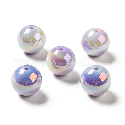 Placage uv perles acryliques irisées arc-en-ciel opaques MACR-D063-01B-04-1