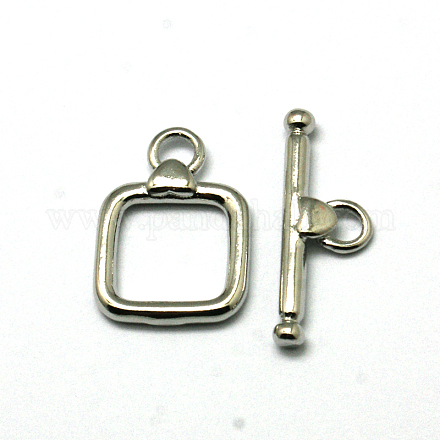 Rectangle Brass Toggle Clasps KK-H398-P-1