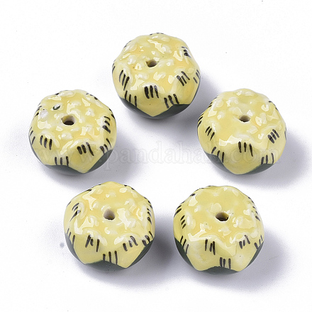 Perles en porcelaine manuelles X-PORC-N004-B-66-1