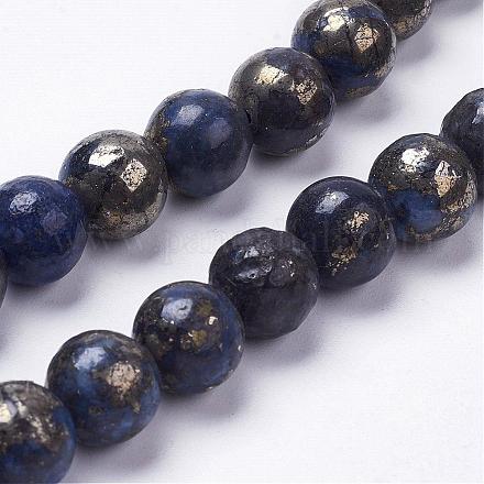 Natürliche Pyrit Perlen Stränge G-K181-01-I01-1