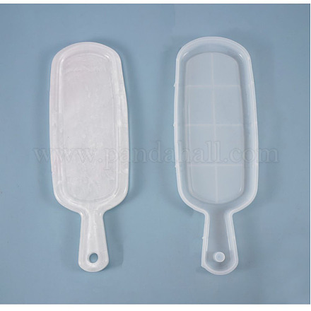 Stampi in silicone per piatti da portata con manico rettangolare X-DIY-L021-58-1