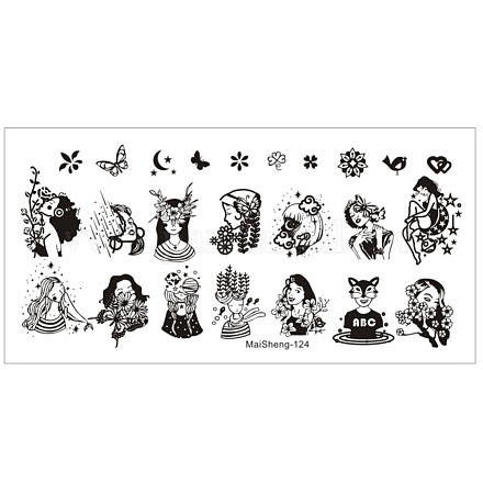 Plaques d'estampage d'art d'ongle en acier inoxydable MRMJ-S048-015-1