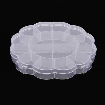 Caja de almacenamiento de plástico transparente con forma de girasol CON-YWC0003-01-1