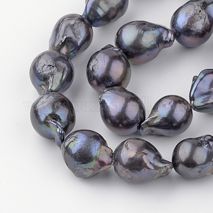 Fili di perle di keshi di perle barocche naturali PEAR-Q007-03-1
