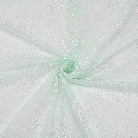 Tissu de tulle de maille de polyester de fleur DIY-WH0410-85-1