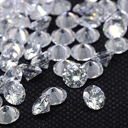 ダイヤモンド形状グレードAAAキュービックジルコニアカボション  多面カット  透明  3mm ZIRC-J013-01-3mm-1