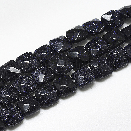 Chapelets de perles en pierre d'or bleue synthétique G-S357-D01-19-1