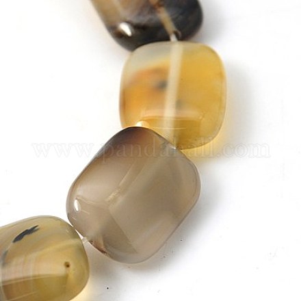 Natural Dendritic Agate Beads Strands G-G298-22x30mm-01-1