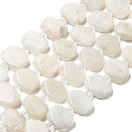 Brins de perles de pierre de lune arc-en-ciel naturel G-G072-A02-02-1