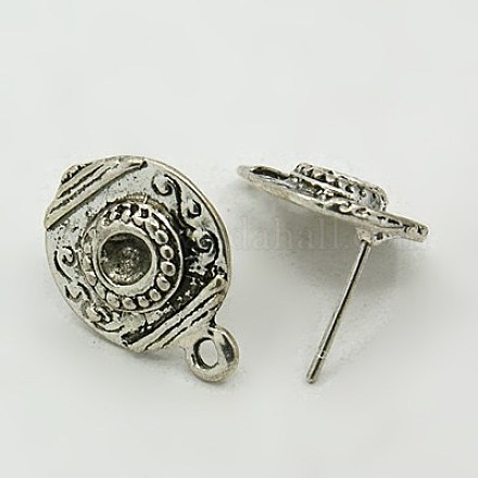 20PCS Antique Silver Tibetan Style Alloy Stud Earring Findings X-TIBEP-EAA153Y-FF-1