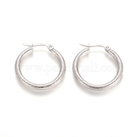 304 Stainless Steel Geometric Hoop Earrings STAS-D171-14B-P-1