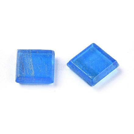 ガラスカボション  DIYクラフト用モザイクタイル用品  プレート  写真フレーム  植木鉢  手作りのジュエリー  正方形  ブルー  10x10x3.5mm  約975個/750g GLAA-WH0015-40-1
